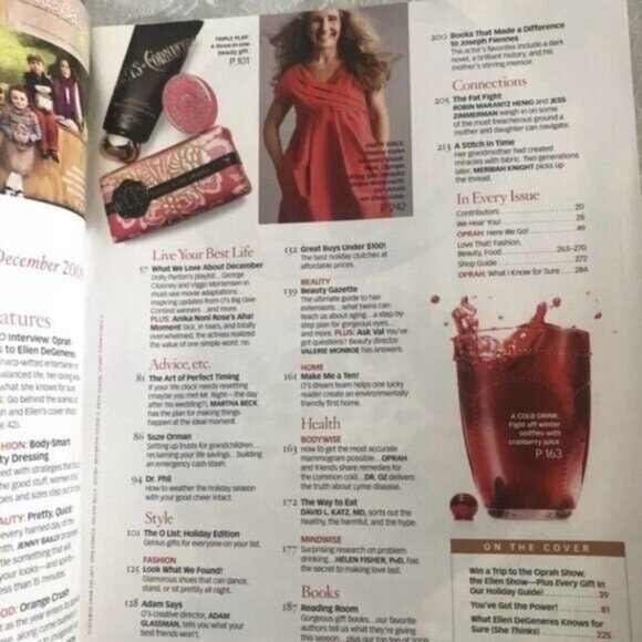 2009 O Magazine Ellen Degeneres & Oprah Winfrey Christmas Holiday December - Picture 8 of 10